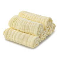 Minimoto Baby Muslin Washcloths, Yellow, Pack of 5 Pcs