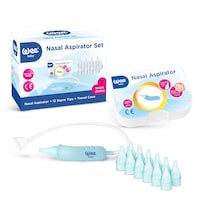 Wee Baby Nasal Aspirator for Baby with Spare tips, Blue, Pack of 13 Pcs