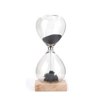 Kikkerland Decorative Magnetic Sand Hourglass, Clear, 6.5 x 2.8inch