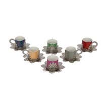Picture of Sena Coffee Cup With Saucer, Set Of 6Pcs, Multicolor