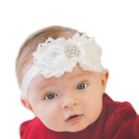 Picture of Kekeda Newborn Baby Girls Flower Headbands, White
