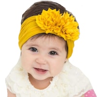Picture of Kekeda Premium Baby Girls Flower Headbands, Yellow