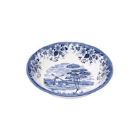 Claytan Windmill Printed Ceramic Salad Bowl, Blue, 24cm - Carton of 55 Pcs