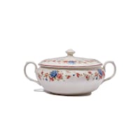 Picture of Claytan Cottage Roses Printed Casserole with Lid, Blue & Red, 24cm - Carton of 66 Pcs