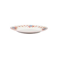 Claytan Cottage Roses Printed Round Ceramic Chop Plate, Blue & Red, 30cm - Carton of 72 Pcs