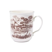 Claytan Windmill Printed Ceramic Mug, Brown, 320ml - Carton of 50 Pcs