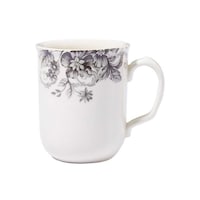 Claytan Floral Printed Ceramic Mug, Grey, 320ml - Carton of 48 Pcs