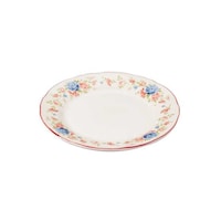 Claytan Cottage Roses Printed Round Ceramic Salad Plate, Blue & Red, 20.7cm - Carton of 75 Pcs