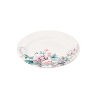 Claytan Floral Printed Round Ceramic Salad Plate, Red & Green, 21cm - Carton of 67 Pcs