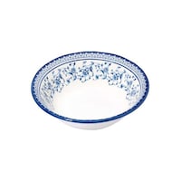 Claytan Floral Printed Ceramic Cereal Bowl, Blue, 15.8cm - Carton of 56 Pcs