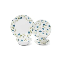 Picture of Claytan Floral Printed Dinner Set, 20 Pcs, Blue & Green - Carton of 2 Sets