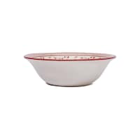Claytan Floral Printed Ceramic Cereal Bowl, Red, 15.8cm - Carton of 55 Pcs