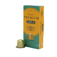 Saula Premium Gran Espresso Organic Nespresso Capsules, 55G - Green & Yellow