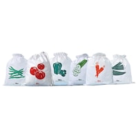 Arka Home Products Cotton Vegetable Storage Fridge Bags, Pack of 6