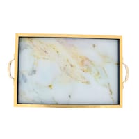 Picture of Sena Marble Design Serving Tray, 30 x 50cm, Navy Blue & Gold