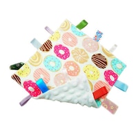 Upalupa Lovey Donuts Print Baby Security Tags Blanket