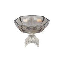 Picture of Sena Crystal Fruit Pot With Stand, Black & Silver