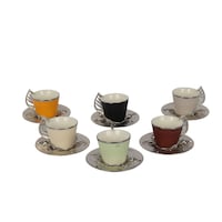 Picture of Sena Coffee Cups With Saucer, Set Of 6Pcs, Multicolor