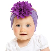 Picture of Kekeda Premium Baby Girls Flower Nylon Headbands, Purple