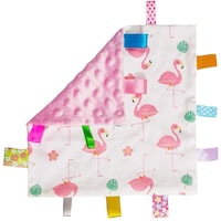 Upalupa Soft Baby Flamingo Print Security Blankets for Girls with Textured Ribbon Tags