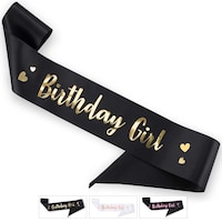Picture of Corrure 'Birthday Girl' Sash with Gold Foil, Black