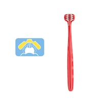 MDB Baby 3 Side Soft Bristle Easy Grip Toothbrush, Red