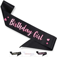 Picture of Corrure 'Birthday Girl' Sash with Pink Foil, Black
