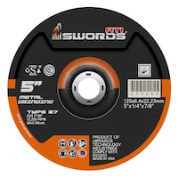 ATI Swords Metal Grinding Disc, 5 Inch, 125x6.4x22.23
