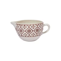 Claytan Pattern Printed Ceramic Creamer Pot, Brown, 240ml - Carton of 57 Pcs