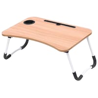 Picture of Star Deal Wooden Foldable Laptop Table With Aluminium Frame