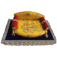 REMZ Handmade Laddu Gopal Bed Singhasan, JH13, Multicoloured, Velvet/Foam
