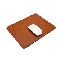 Faux Leather Rectangular Mouse Pad, 9x11 Inch, Brown
