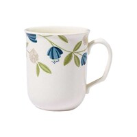 Claytan Floral Printed Ceramic Mug, Blue & Green, 320ml - Carton of 55 Pcs