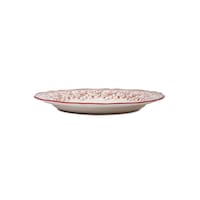 Claytan Floral Printed Round Ceramic Chop Plate, Red, 31cm - Carton of 58 Pcs