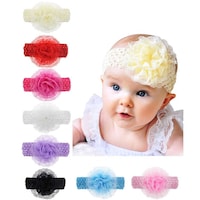 Dcuterq Baby Girl Headbands w Bows Newborn Infant Flowers Elastic Hairband Child Hair Accessories
