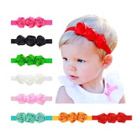 Picture of Dcuterq Baby Girl Headbands w Bows Newborn Infant Flowers Elastic Hairband Child Hair Accessories