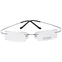 Titan UV Protected Silver Rectangle Men Spectacle Frame