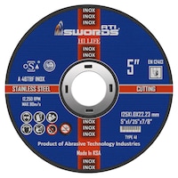 ATI Swords Metal & Inox Thin Cutting Disc, 1.0mm, 5 Inch, 125x1.0x22.23