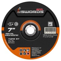 ATI Swords Metal Grinding Disc, 7 Inch, 180x6.4x22.23