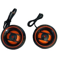 Kaxtang Dome Audio Tweeter Car Speaker, Black and Orange, 2 Pcs, 380 Watts