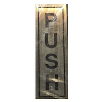 Abha Print Stainless Steel Push Signage Board, 10 x 3inch, Silver