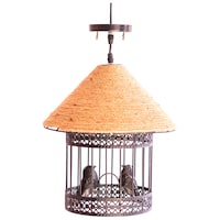 Lamps of India Bird Cage Rope Ceiling Pendant Light Lamp, 240 Watts, Black