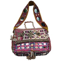 Picture of Mirror Design Embroidered Banjara Bag, Multicolour