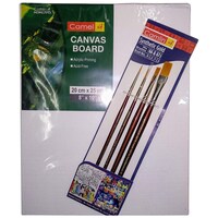 Picture of Camlin Kokuyo Canvas Board with Mix Brush, Set of 4