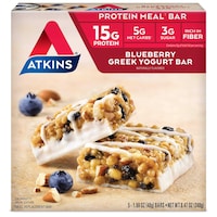 Atkins Blueberry Greek Yogurt Protein Meal Bar, 5 Bars