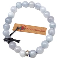 Picture of Remedywala Aquamarine with Ring Charm Bracelet, Blue, 8mm