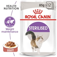 Picture of Royal Canin Feline Health Nutrition Sterilised Gravy Wet Food, 85g, Box of 12 Pouches