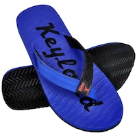 Keyland Men's Flip Flops Slippers, Red & Blue, Set of 2