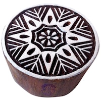 Picture of Royal Kraft Abstract Print Blocks Flower Round Shapes Wood Stamp