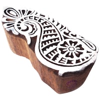 Picture of Royal Kraft Abstract Rural Flowery Design Block Print Wood Stamp